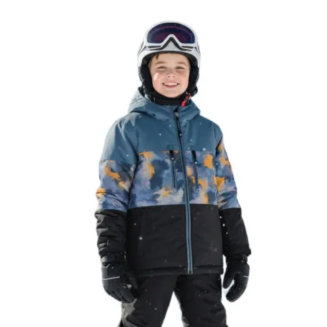 Chlapčenská lyžiarska bunda COLOR KIDS Ski Jacket - Colorblock -7842-Stormy Weather