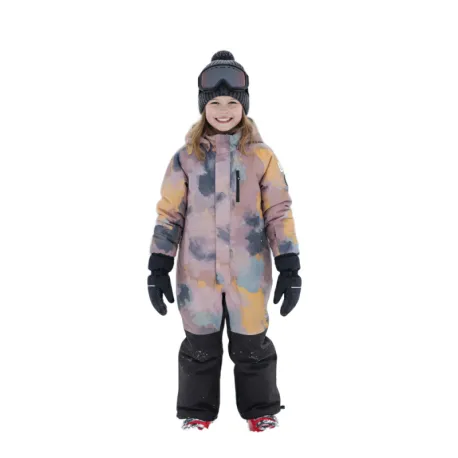 Dievčenský zimný overal COLOR KIDS Coverall - AOP-4200-Woodrose