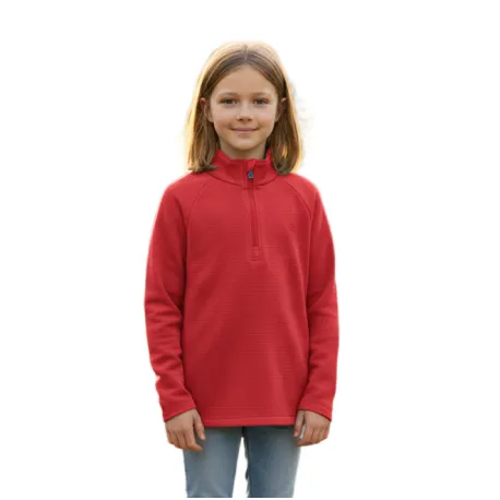 Dievčenská lyžiarska mikina s 1 2 zipsom COLOR KIDS Fleece Pulli - Stretch-5380-Diva Pink