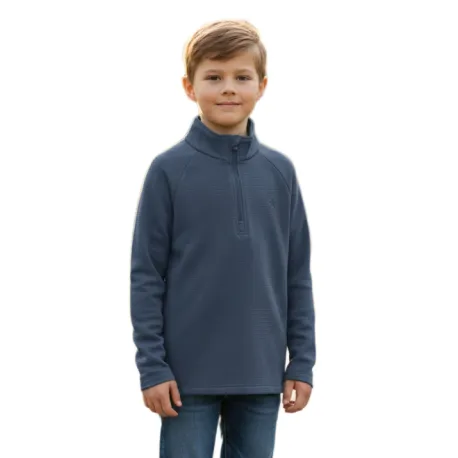 Detská lyžiarska mikina s 1 2 zipsom COLOR KIDS Fleece Pulli - Stretch-7842-Stormy Weather