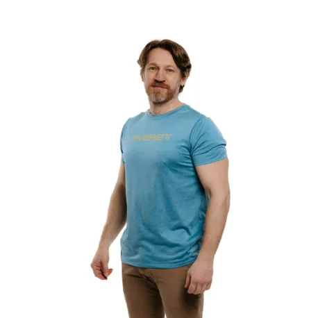 Pánske turistické tričko s krátkym rukávom EVERETT TecShirt M blue melange