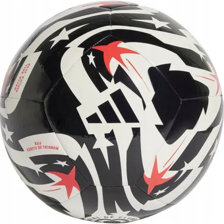 Futbalová lopta ADIDAS FCWC CLB WHITE BLACK LUCRED