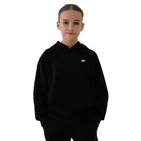 Dievčenská mikina s kapucňou 4F JUNIOR SWEATSHIRT F1478-20S-DEEP BLACK
