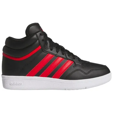 Chlapčenská rekreačná obuv ADIDAS Hoops 4.0 Mid Jr core black better scarlet cloud white