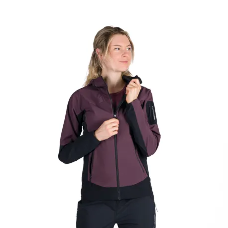 Dámska turistická softshellová bunda NORTHFINDER JANELL-810wineblack