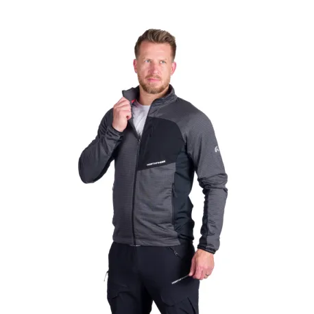 Pánska turistická mikina so zipsom NORTHFINDER PRIMO-270blackblack