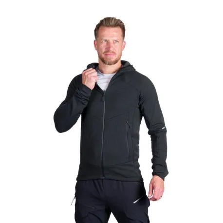 Pánska turistická mikina so zipsom NORTHFINDER EGON 411greyblack