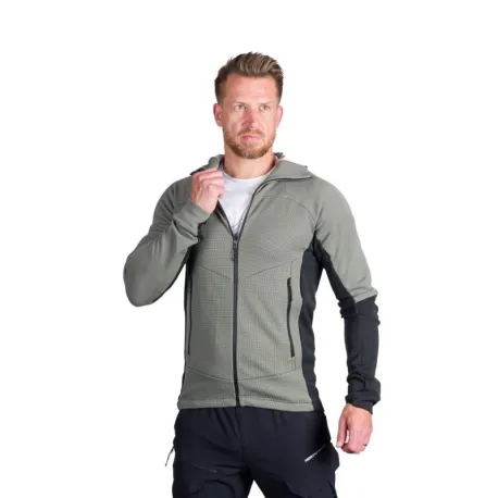 Pánska turistická mikina so zipsom NORTHFINDER EGON 807lightgreenblack