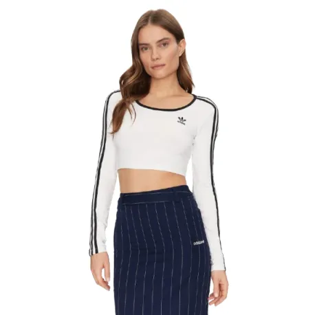 Dámske tričko s dlhým rukávom ADIDAS ORIGINALS 3S LS CROP-WHITE