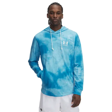 Pánska mikina s kapucňou UNDER ARMOUR UA Rival Terry AOP Hood Q1-BLU