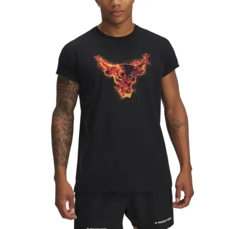 Pánske tričko s krátkym rukávom UNDER ARMOUR Pjt Rock Cap Sleeve T-BLK
