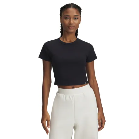 Dámske tričko s krátkym rukávom UNDER ARMOUR UA Rival Rib Baby Tee-BLK