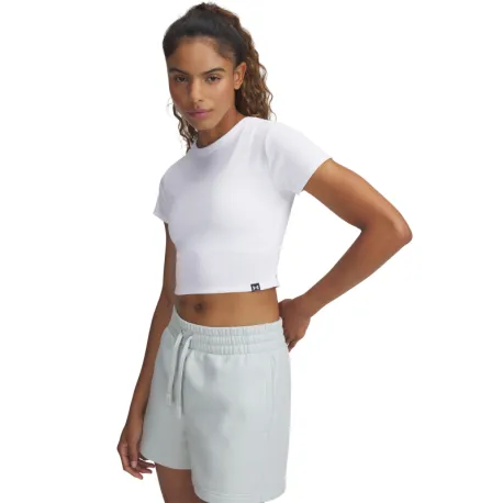 Dámske tričko s krátkym rukávom UNDER ARMOUR UA Rival Rib Baby Tee-WHT