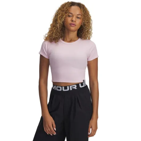 Dámske tričko s krátkym rukávom UNDER ARMOUR UA Rival Rib Baby Tee-PNK