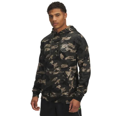 Pánska mikina s kapucňou UNDER ARMOUR AOP Terry HD-GRN