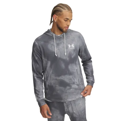 Pánska mikina s kapucňou UNDER ARMOUR UA Rival Terry AOP Hood Q1-GRY