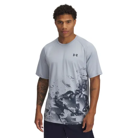 Pánske tréningové tričko s krátkym rukávom UNDER ARMOUR UA M TECH FADE SS-BLU