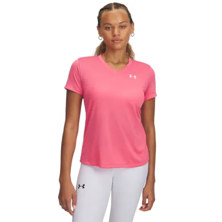 Dámske tréningové tričko s krátkym rukávom UNDER ARMOUR Tech SSV- Solid-PNK