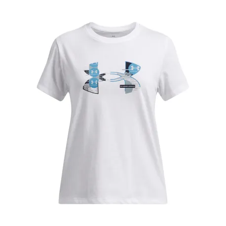 Dievčenské tričko s krátkym rukávom UNDER ARMOUR UA Big Logo UA Fill SS-WHT