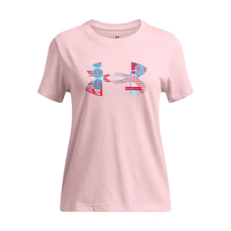 Dievčenské tričko s krátkym rukávom UNDER ARMOUR UA Big Logo UA Fill SS-PNK