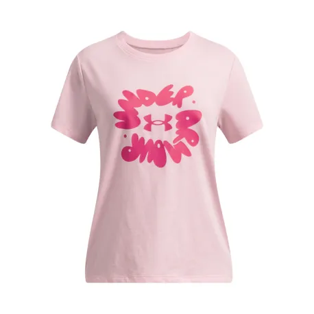 Dievčenské tričko s krátkym rukávom UNDER ARMOUR UA Bubble Wordmark SS-PNK
