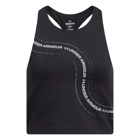Dievčenské tréningové tielko UNDER ARMOUR G Motion Branded Crop Tank-BLK