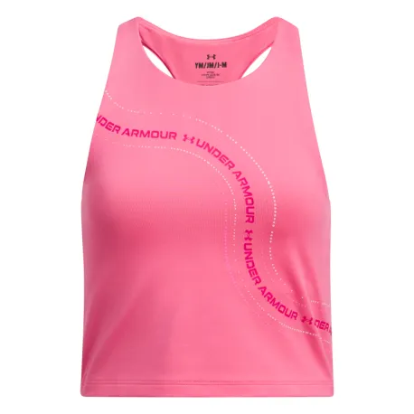 Dievčenské tréningové tielko UNDER ARMOUR G Motion Branded Crop Tank-PNK