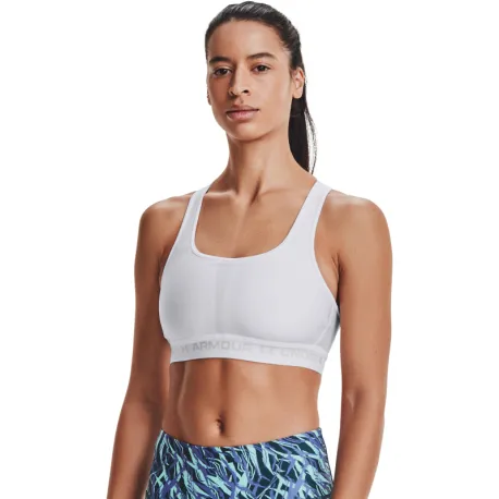Dámska tréningová športová podprsenka UNDER ARMOUR Crossback Mid Bra-WHT