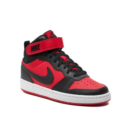 Chlapčenská rekreačná obuv NIKE Court Borough Mid 2 Jr university red white black