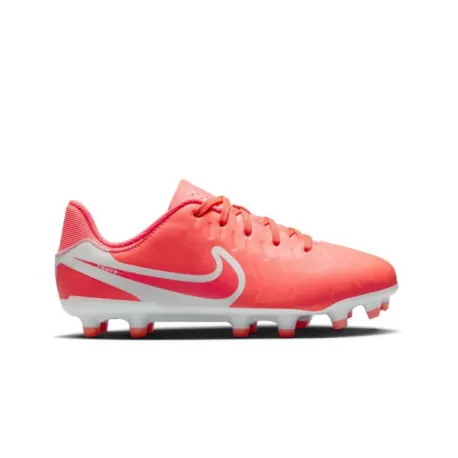 Chlapčenské futbalové kopačky outdoorové NIKE Tiempo Legend 10 Academy Jr FG MG hot lava white