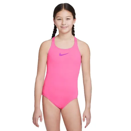 Dievčenské plavecké jednodielne plavky NIKE SWIM ESSENTIAL HYPER PINK-HYPER PINK