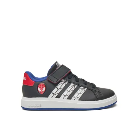 Chlapčenská rekreačná obuv ADIDAS Grand Court Marvel Spider-Man K core black cloud white semi lucid blue
