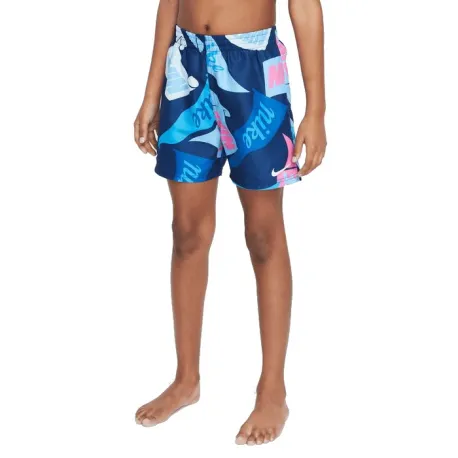 Chlapčenské plavky NIKE SWIM TOSSED FLAGS 4 inch MIDNIGHT N-MIDNIGHT NAVY