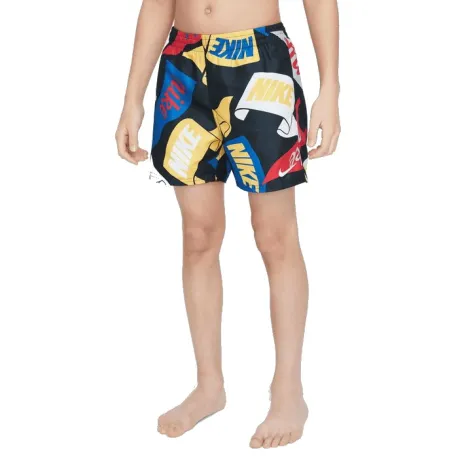Chlapčenské plavky NIKE SWIM TOSSED FLAGS 4 inch BLACK-BLACK