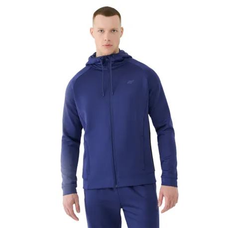 Pánska tréningová mikina so zipsom 4F SWEATSHIRT FNK-WSS25TFSWM513-30S-DARK BLUE