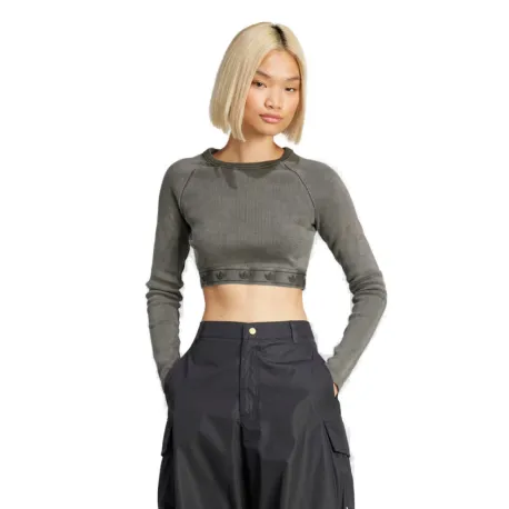 Dámske tričko s dlhým rukávom ADIDAS ORIGINALS RIB LS TOP-JD0014-Black