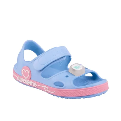 Dievčenské sandále COQUI Yogi + Amulet K light elemental blue fondant pink