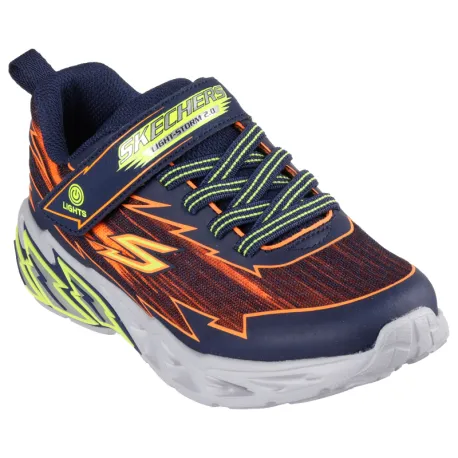 Chlapčenská rekreačná obuv SKECHERS S Lights Light Storm 2.0 K navy orange