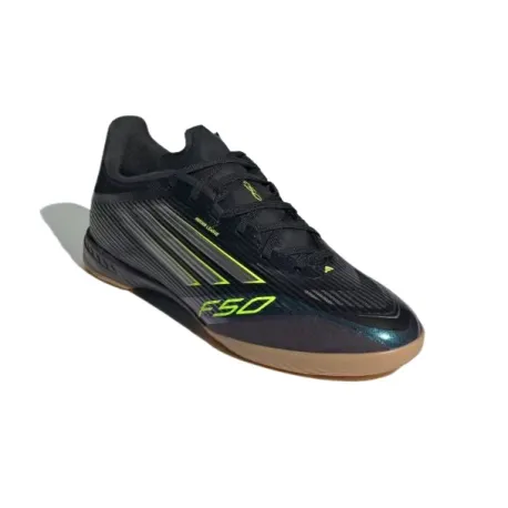 Pánske futbalové kopačky halové ADIDAS F50 League M IC core black iron metallic lucid lemon