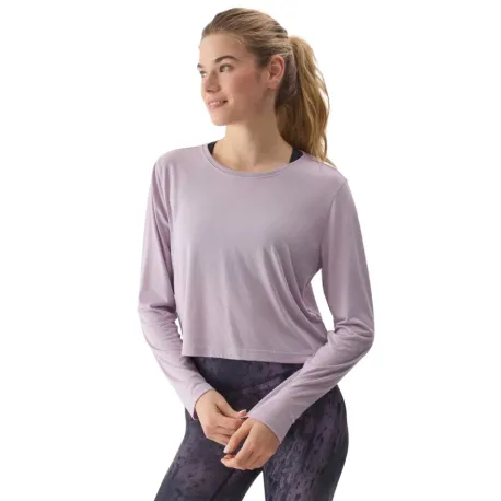Dámske tréningové tričko s dlhým rukávom 4F LONGSLEEVE-WSS24TLONF250-52S-LIGHT VIOLET