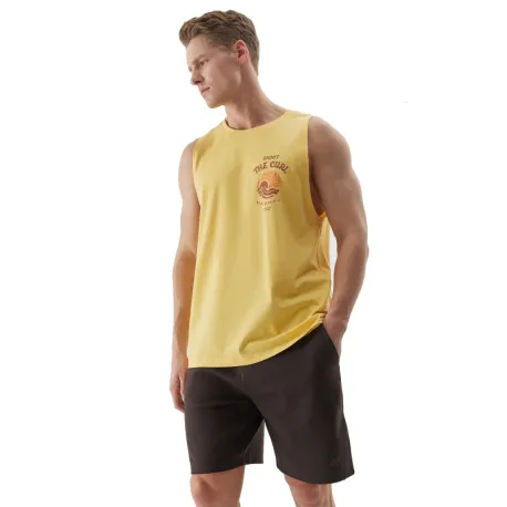 Pánske tielko 4F TSHIRT-WSS24TTSHM1319-71S-YELLOW
