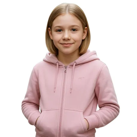Dievčenská zateplená mikina so zipsom 4F JUNIOR SWEATSHIRT F1952-4FJWAW25TSWSF1952-56S-LIGHT PINK