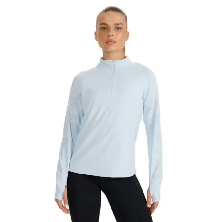 Dámska zateplená bežecká mikina s 1 2 zipsom 4F SWEATSHIRT FNK F578-WAW25TFSWF578-34S-LIGHT BLUE