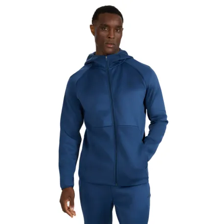 Pánska zateplená tréningová mikina so zipsom 4F SWEATSHIRT FNK M560-WAW25TFSWM560-32S-DENIM