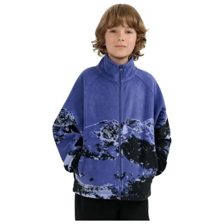Chlapčenská flisová mikina so zipsom 4F JUNIOR FLEECE M349-4FJWAW25TFLEM349-91A-MULTICOLOUR 1 ALLOVER