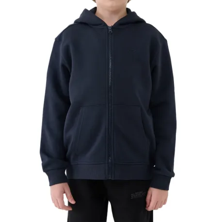 Chlapčenská zateplená mikina so zipsom 4F JUNIOR SWEATSHIRT M1859-4FJWMM00TSWSM1859-31S-NAVY