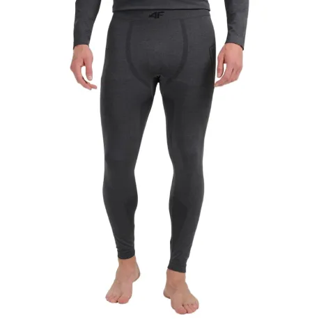 Pánske termo nohavice 4F SEAMLESS UNDERWEAR M238-WAW25USEAM238-21M-BLACK MELANGE