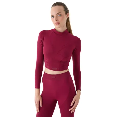 Dámske tréningové tričko s dlhým rukávom 4F LONGSLEEVE FNK F483-RAW24TFLOF483-60S-BURGUNDY