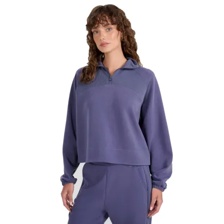 Dámska mikina s 1 2 zipsom 4F SWEATSHIRT F1836-WAW25TSWSF1836-32S-DENIM
