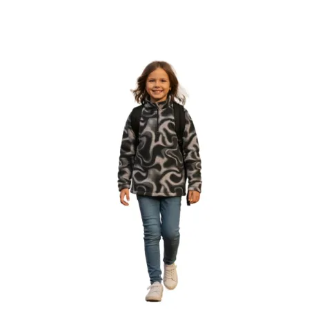 Dievčenská lyžiarska flisová mikina 4F JUNIOR FLEECE UNDERWEAR F061-4FJWAW25UFLEF061-93A-MULTICOLOUR 3 ALLOVER